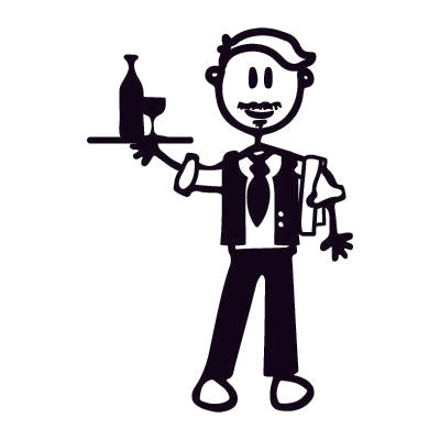 Papà cameriere - Adesivi Famiglia