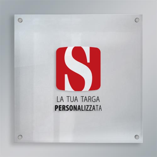 Targa plexiglass quadrata