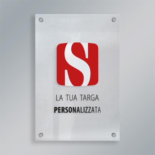 Targa plexiglass verticale