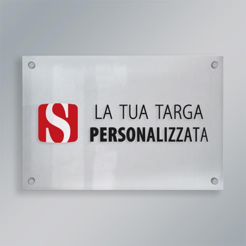 Targa plexiglass orizzontale