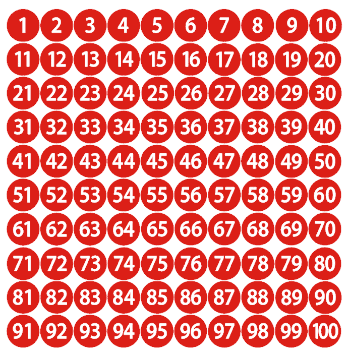 Bollini circolari con numerazione progressiva (diam. 50 mm)