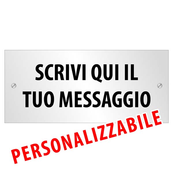 Targhetta metallica rettangolare personalizzabile