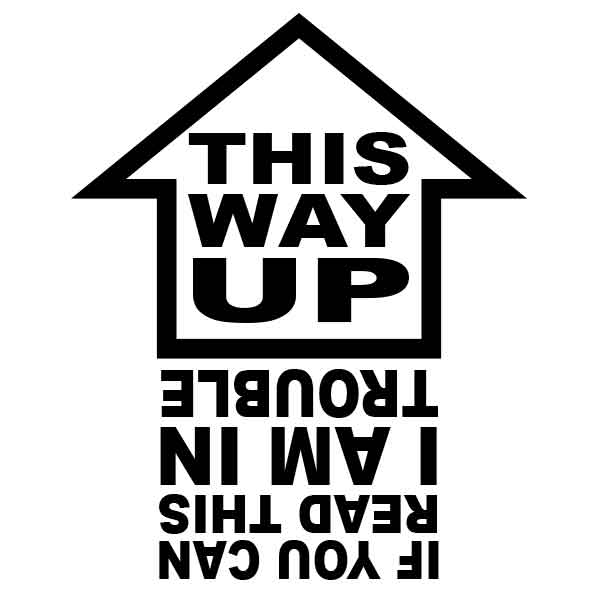 Adesivo "This way UP" (inglese)