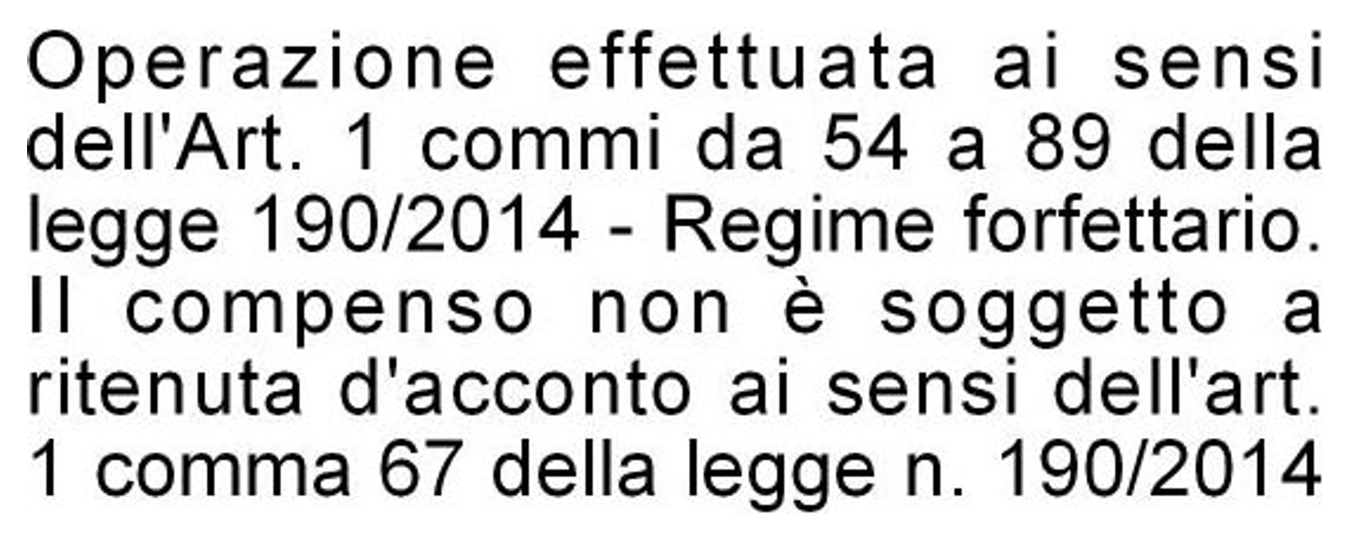 Operazione effettuata ai sensi dell'Art. 1 commi da 54 a 89 della legge 190/2014