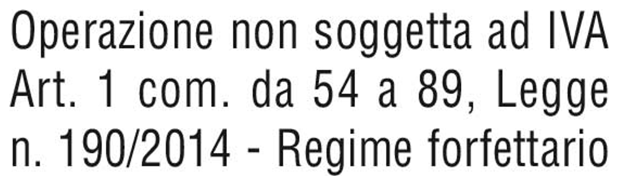 Operazione non soggetta ad IVA