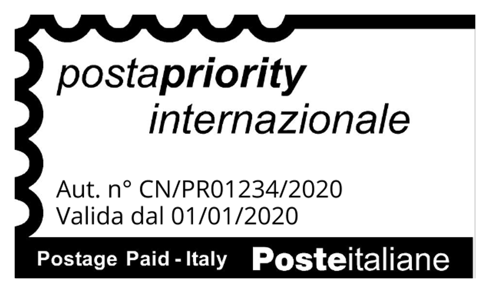 Timbro Posta Priority Internazionale