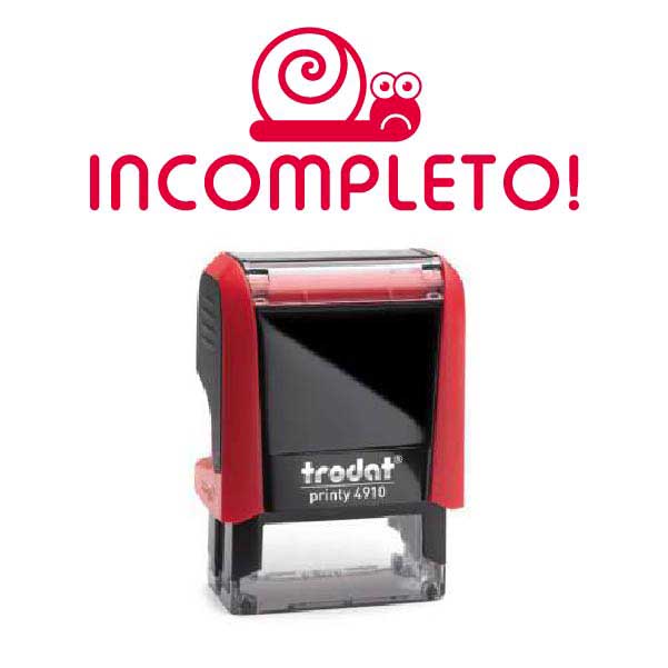 Timbro "Incompleto!"