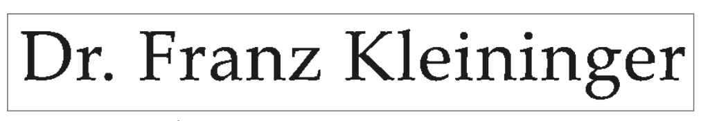 Trodat 4916 - esempio impronta Dr. Franz Kleininger dal catalogo Trodat luglio 2026