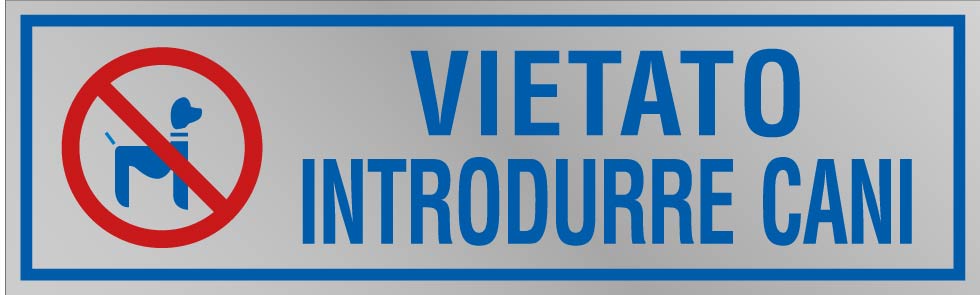 Etichetta adesiva "Vietato introdurre cani"