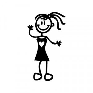Bambina Elegante Adesivi Famiglia