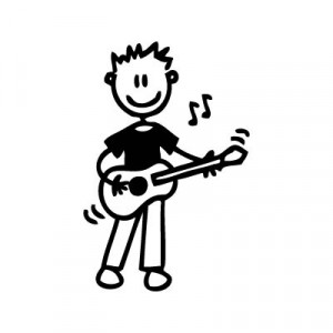 Bambino Con La Chitarra Adesivi Famiglia