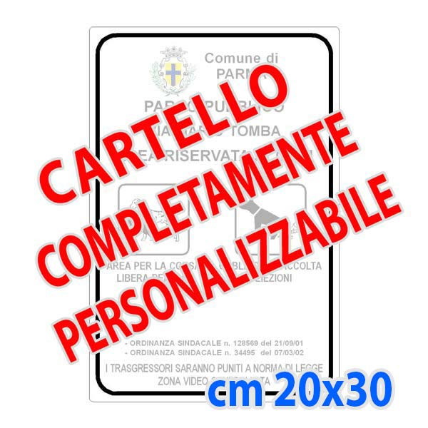 CARTELLO PVC 20X30 CM CON ADESIVO PARCHEGGIO RISERVATO AI CLIENTI