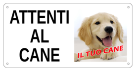 AC001- "Attenti al cane" con foto personalizzata