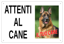 AC005 - "Attenti al cane" con foto personalizzata