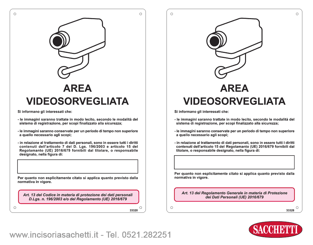 scaricare cartelli videosorveglianza da